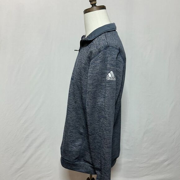 Adidas 1/4 Zip Pullover Mens Large Blue Gray Sweatshirt Climawarm Team Issue - Picture 3 of 13